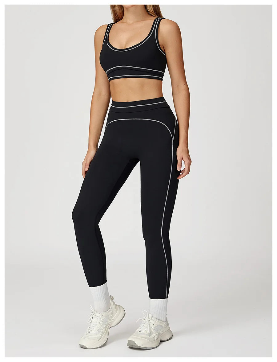 2 Piece Yoga Clothes Women Tracksuit Tracksuit Athletic Wear Fitness Suit Gym Workout Push Up Clothes Sports Bra Leggings Suit