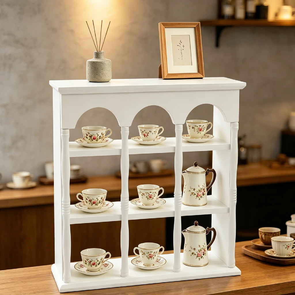 Coffee Mug Display Rack, Vintage Wall-Mounted Cup Case, Cup Rack for Living Room or Kitchen