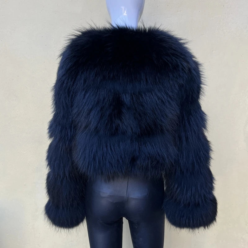 BEIZIRU Women's Short Real Raccoon Fur Coat/ Winter/ Long Sleeve Hooded/ Natural Luxury Thick Jacket for Fashionable Cold Weather