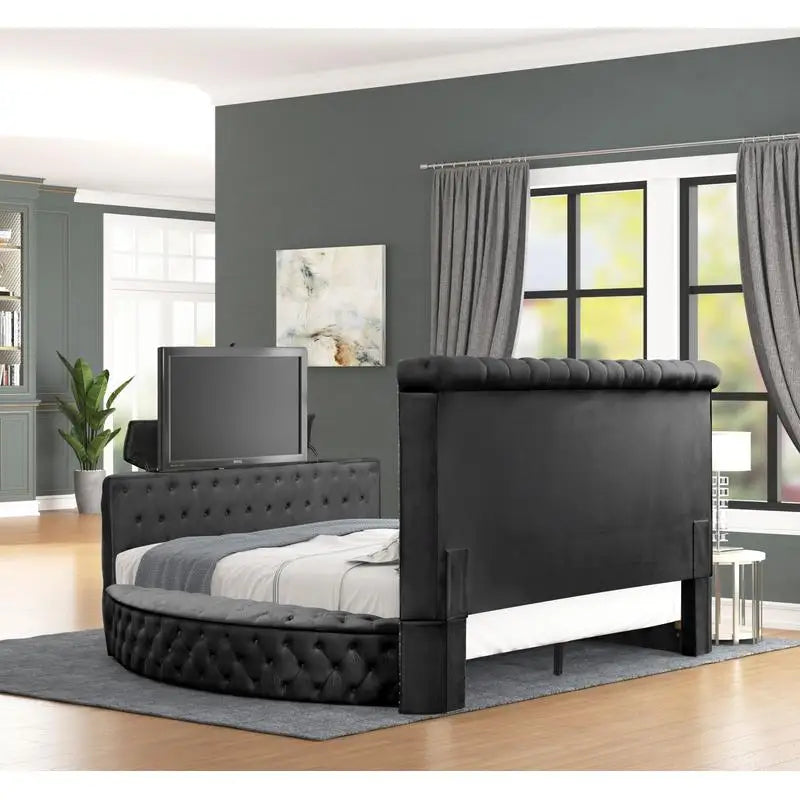 Modern Style Crystal Tufted Queen 5-Piece Bedroom Set