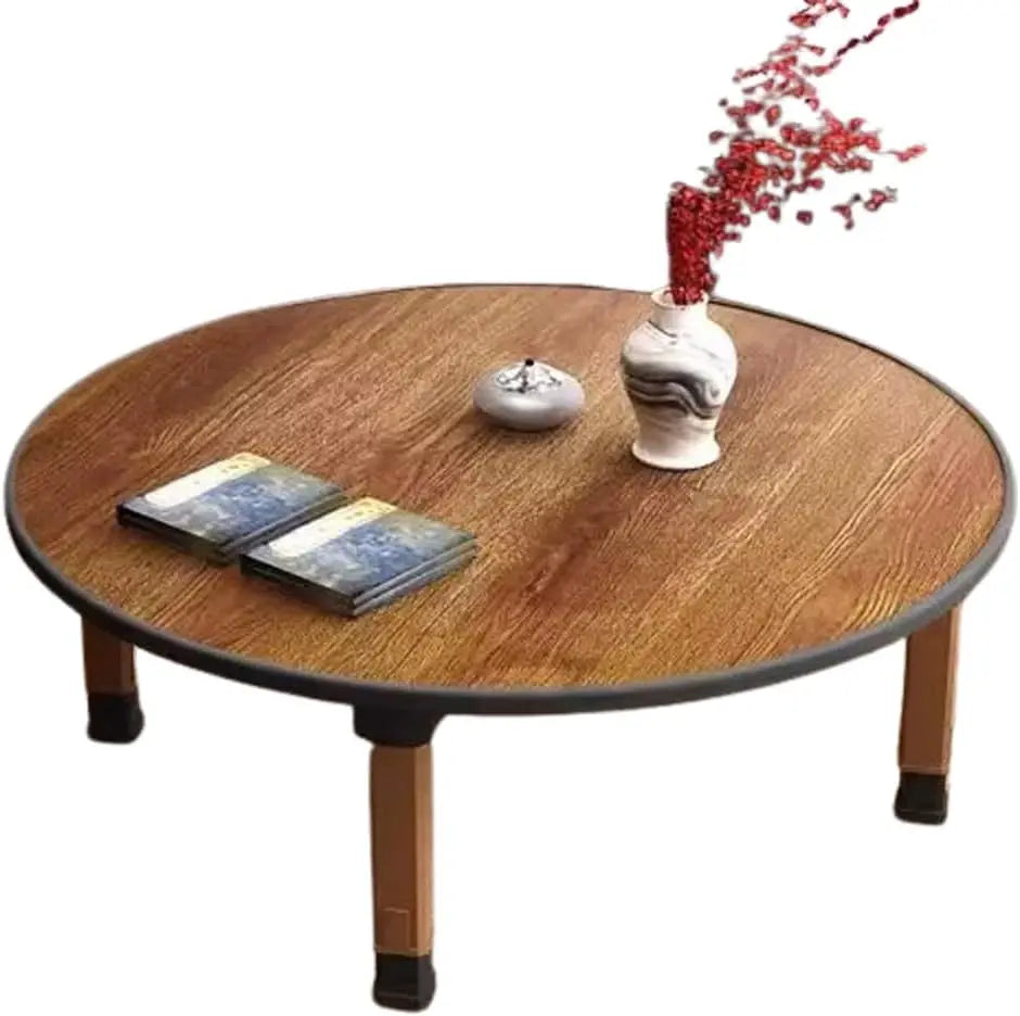 Folding Round Japanese-Style Tea/ Coffee Low Table, Foldable Dining Table, Study Table, Small Desk