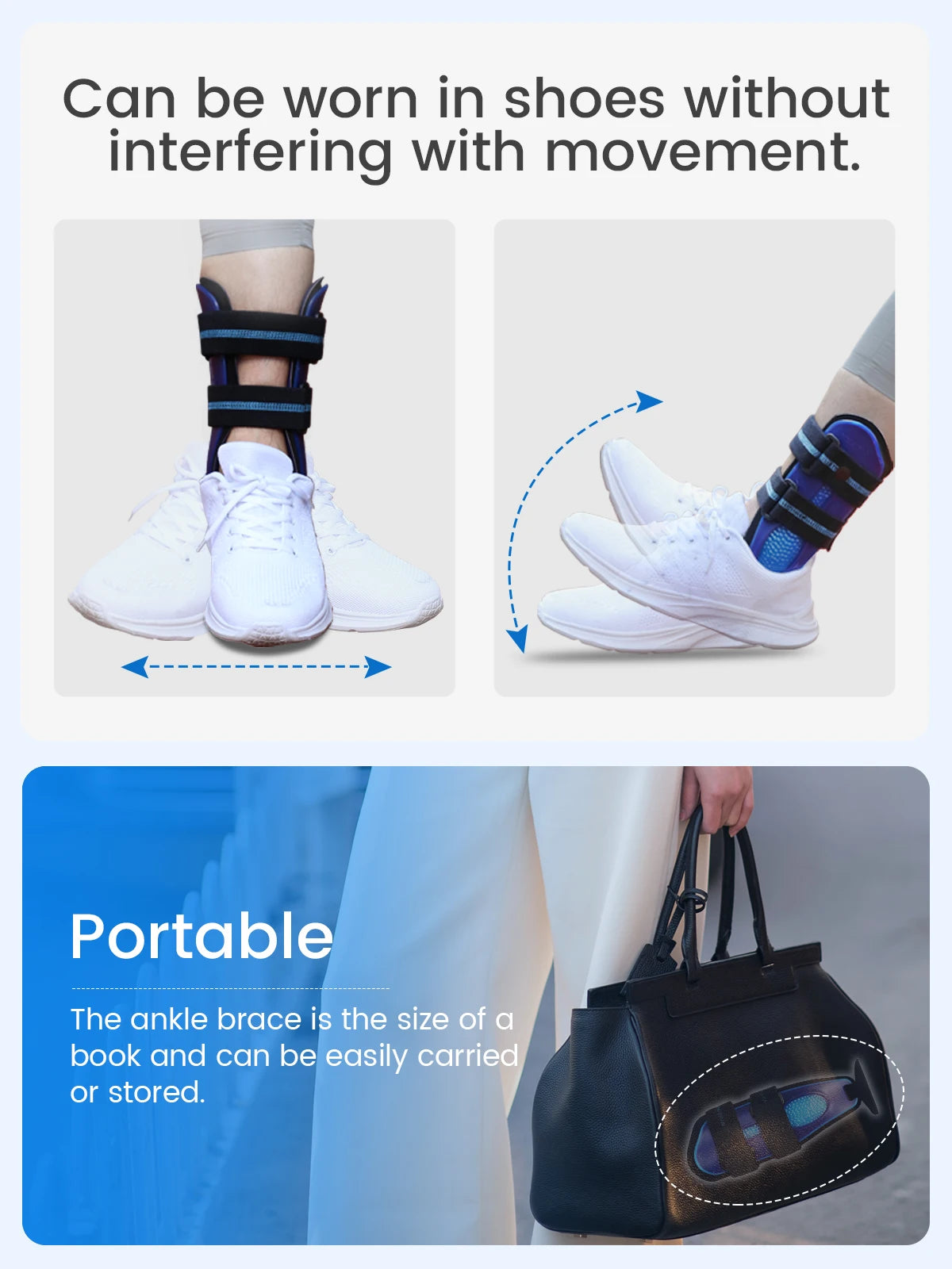 VELPEAU Ankle Splint Brace for Foot Support, Fracture and Sprain, Adjustable Stirrup Ankle Immobilizer, Two Models Available