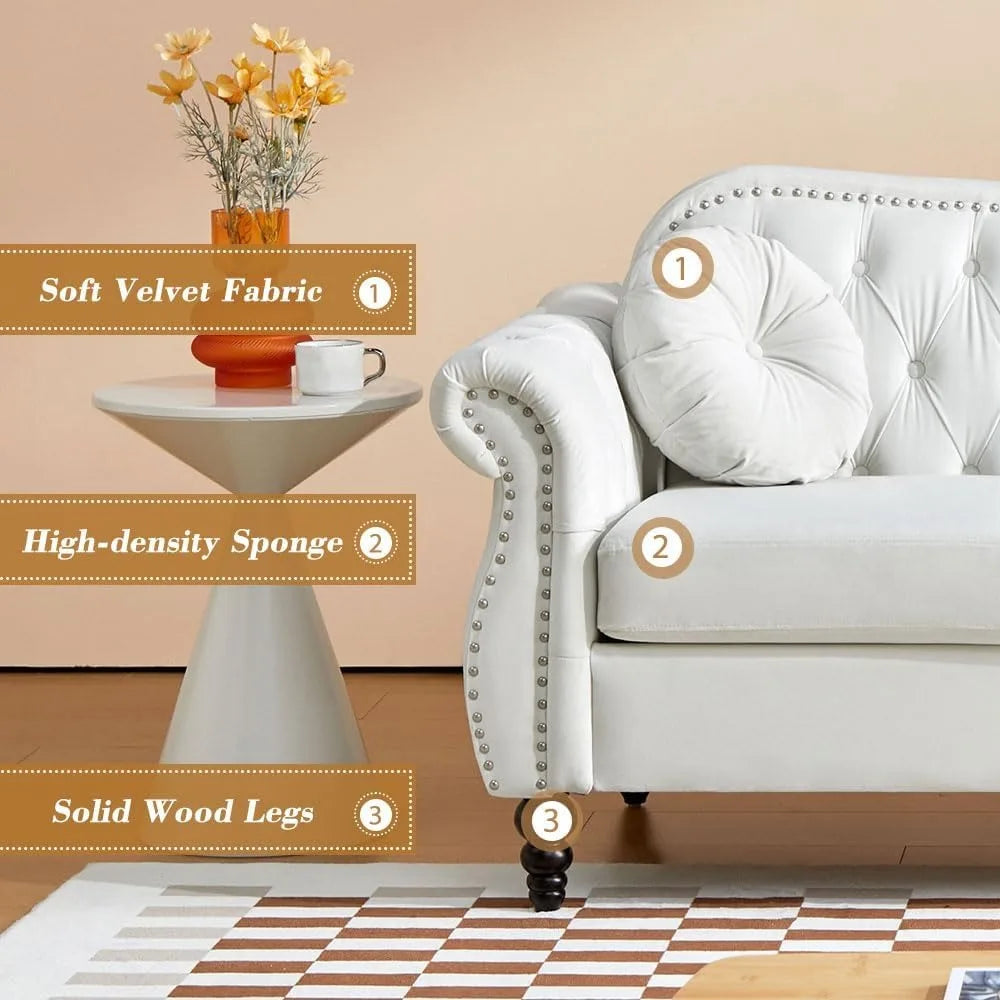 3 Seater Sofa Velvet for Living Room