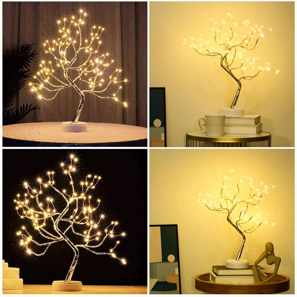20" 108 LED Tabletop Bonsai Tree Light, DIY Artificial Tree Lamp with USB/Battery, Aesthetic Home Decor for Living Room/ Bedroom
