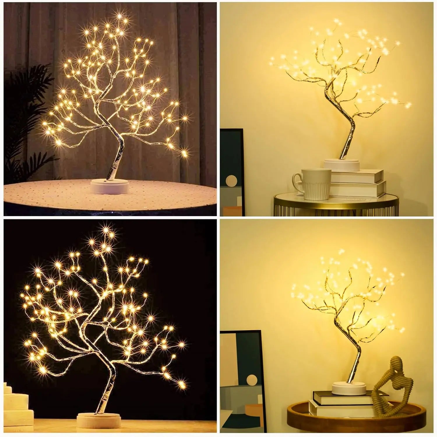 20" 108 LED Tabletop Bonsai Tree Light, DIY Artificial Tree Lamp with USB/Battery, Aesthetic Home Decor for Living Room/ Bedroom