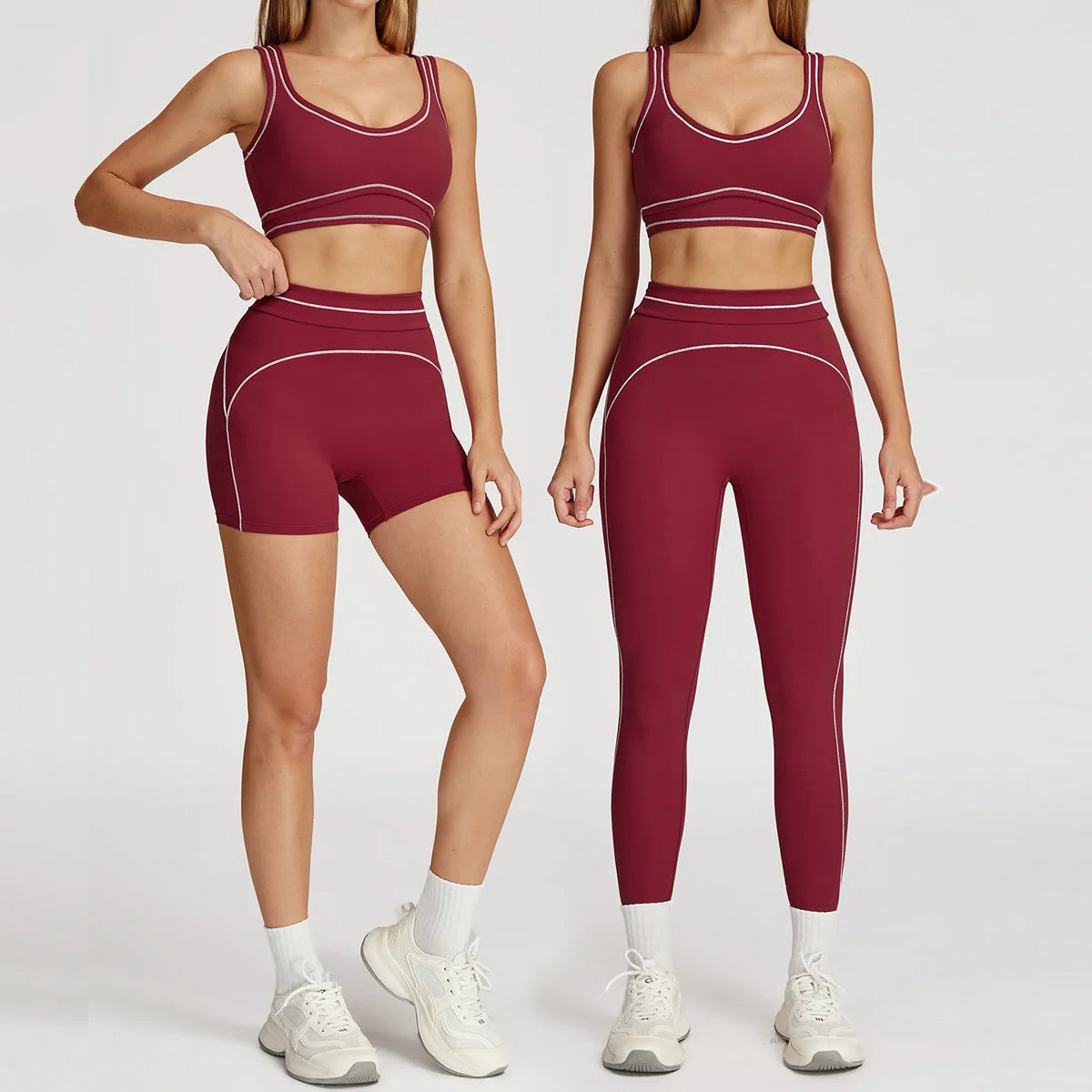 2 Piece Yoga Clothes Women Tracksuit Tracksuit Athletic Wear Fitness Suit Gym Workout Push Up Clothes Sports Bra Leggings Suit