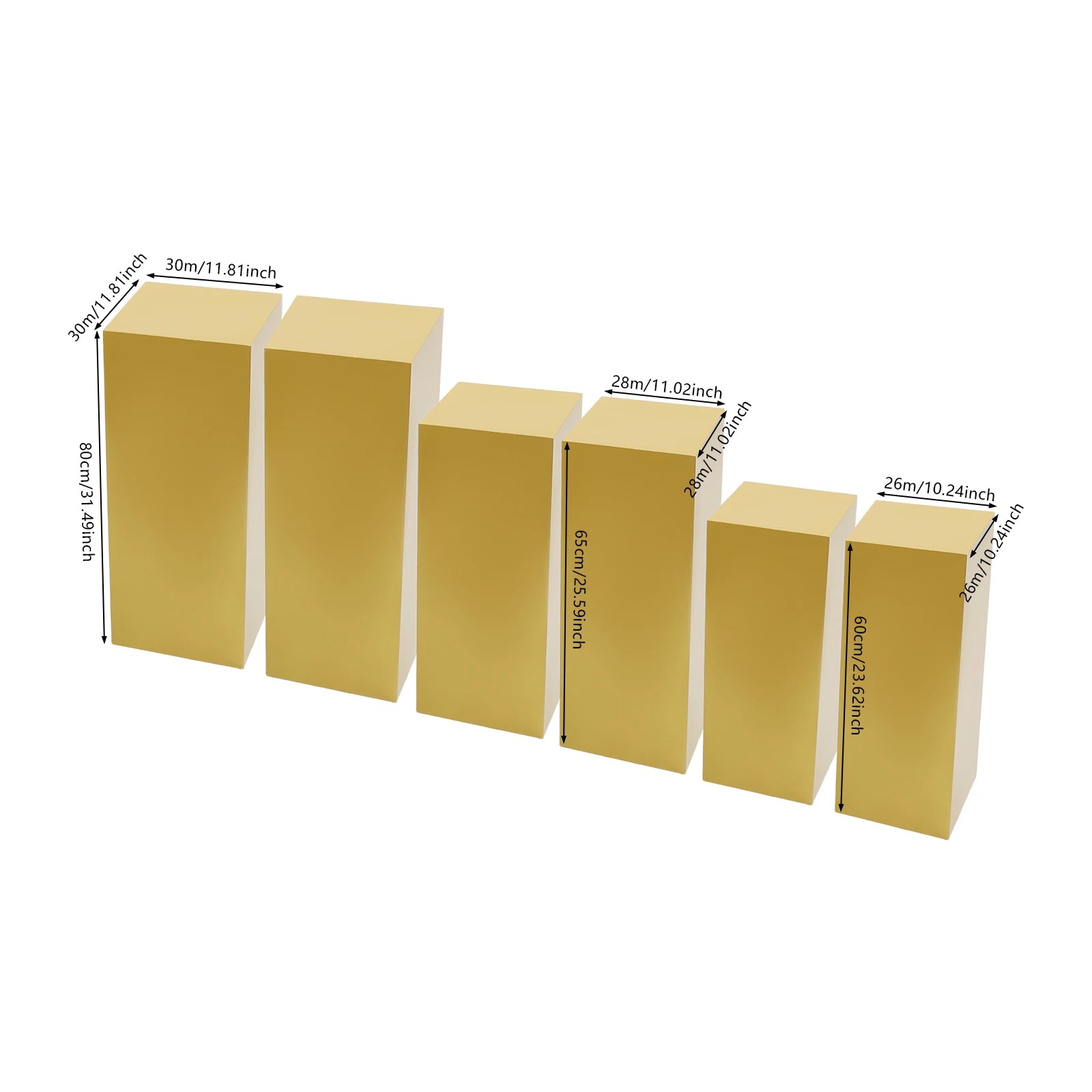 6PCS Gold Display Pedestal Stand, Metal Display Pedestal Stands, Display Pillars for Birthday Party /Wedding, Celebrations