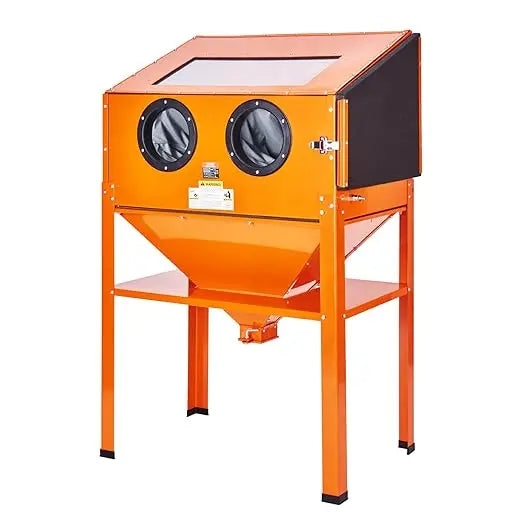 60 Gallon Heavy Duty Steel Sandblasting Cabinet, 40-120PSI Sand Blasting System with Stand and Blasting Gun