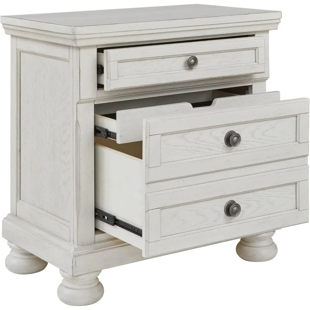 Classic White 2-Drawer Nightstand