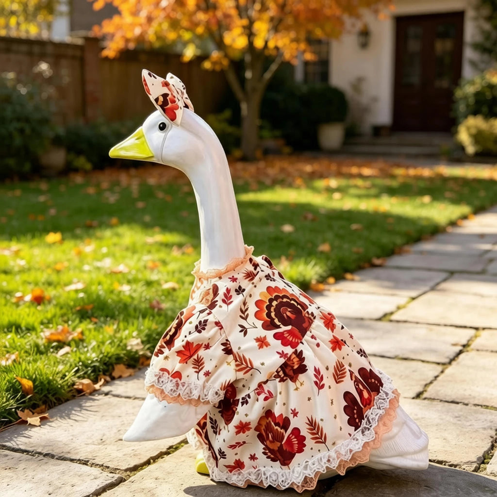 Porch Goose Outfit Outfit Maple Leaf Goose Dress With Goose Thanksgiving Outfit Maple Leaf Print Professional
