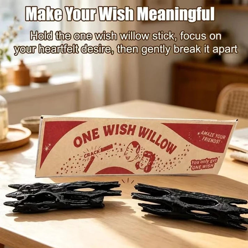 1Pcs Wish Willow Stick with Box, 3D Printed Wishing Willow Wish-Making Snap Stick, Breakable Magic Lucky Charm for Spiritual Uses