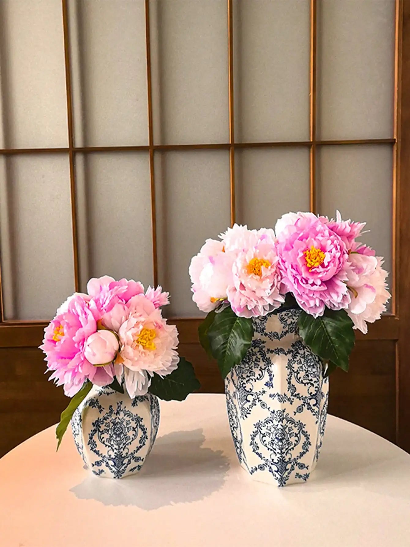 1 Pc Blue & White Porcelain Vase, New Retro Flower Vase, Living Room, Entrance, Office, Floral Decor, Atmosphere