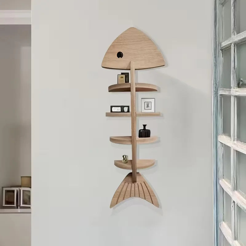 Minimalist Modern -Friendly Fishbone Wall Shelves - -Friendly Artificial Wood Floating Shelf with Storage & Hooks, Space-Saving Suitable for Living Room, Bedroom, Coffee Table Decor, Assembly for Books, Photos Display, Floati