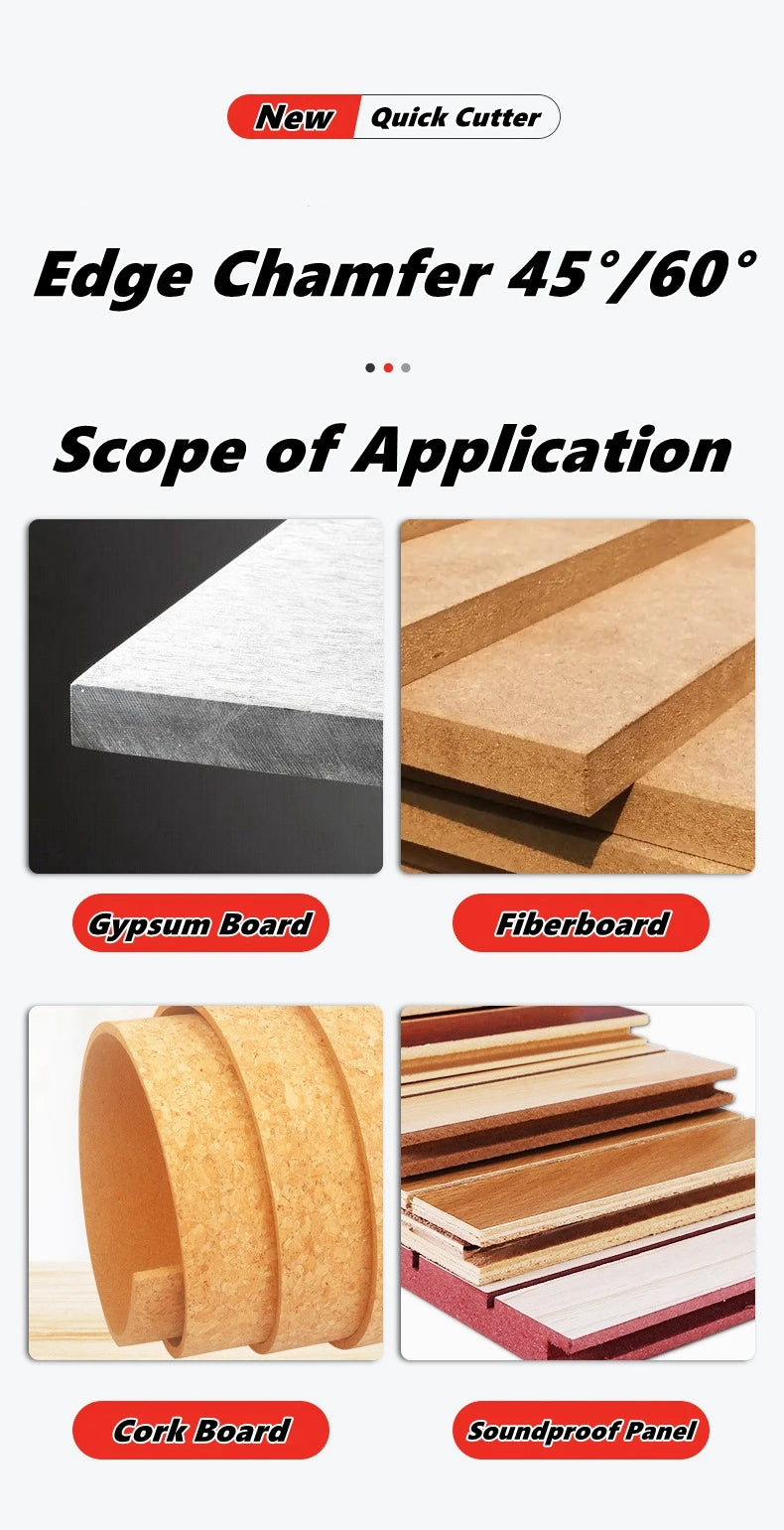 45°/60° Woodworking Chamferer Planers/ Plasterboard/ Quick Cutter Gypsum Board/ Hand Plane Drywall/ Edge Chamferer Trimmer