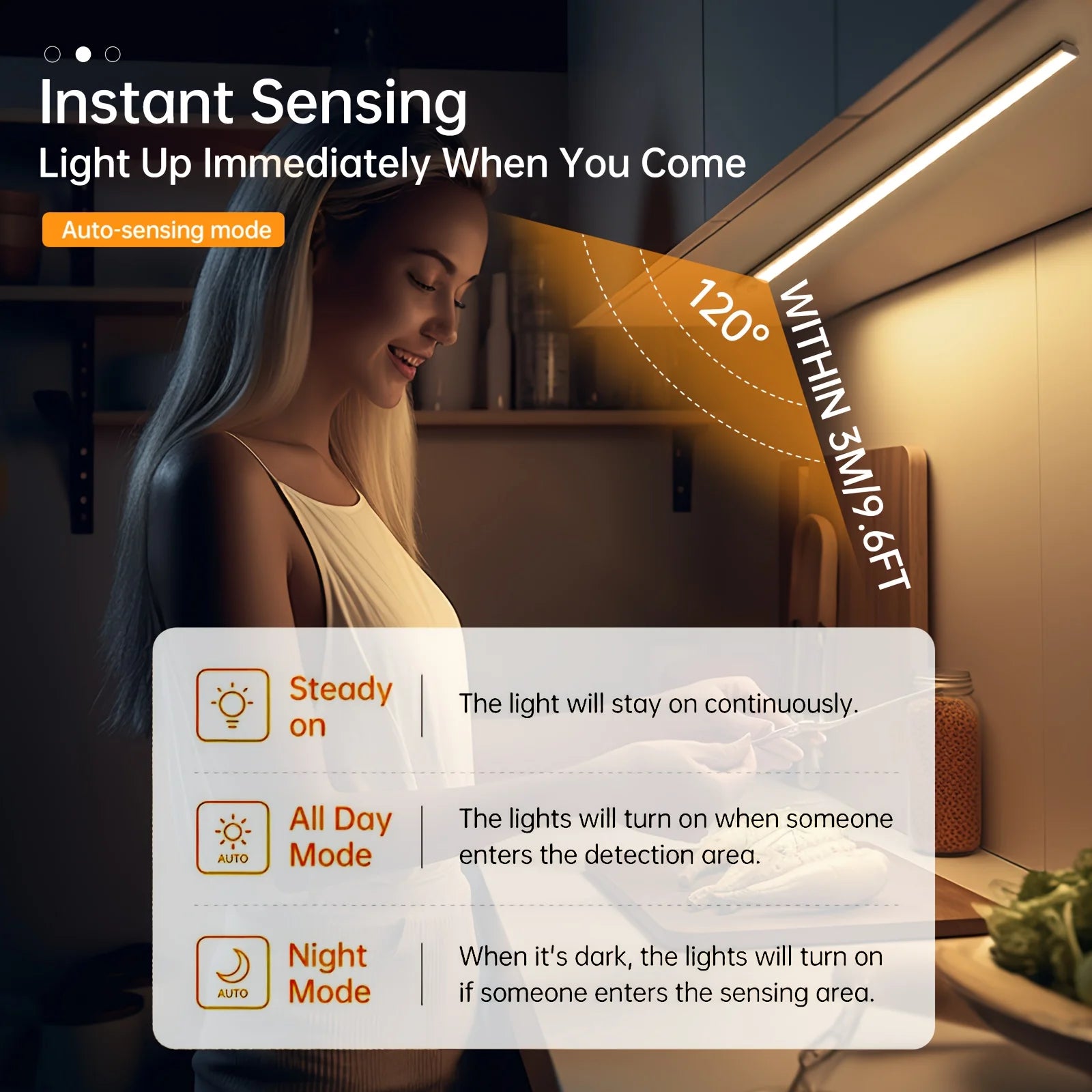 LED Night Light Motion Sensor Lights/ Wireless Rechargeable Closet /Kitchen/ Bedroom Sensor Light/ Cabinet /Stair Light/ 2Pieces