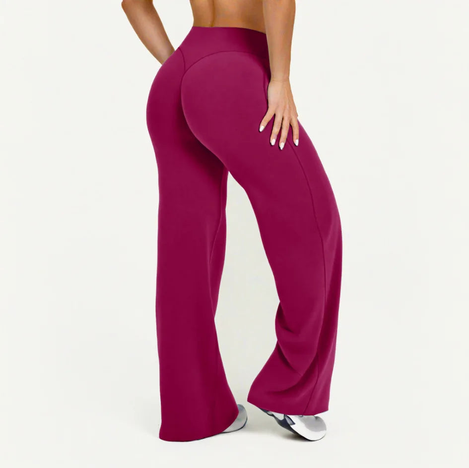 NCLAGEN Sport Trousers Straight-Leg Pants Ultra Soft Butter Fabric Women's Mid-Waist Yoga Pants GYM Naked Feel Pilates Running