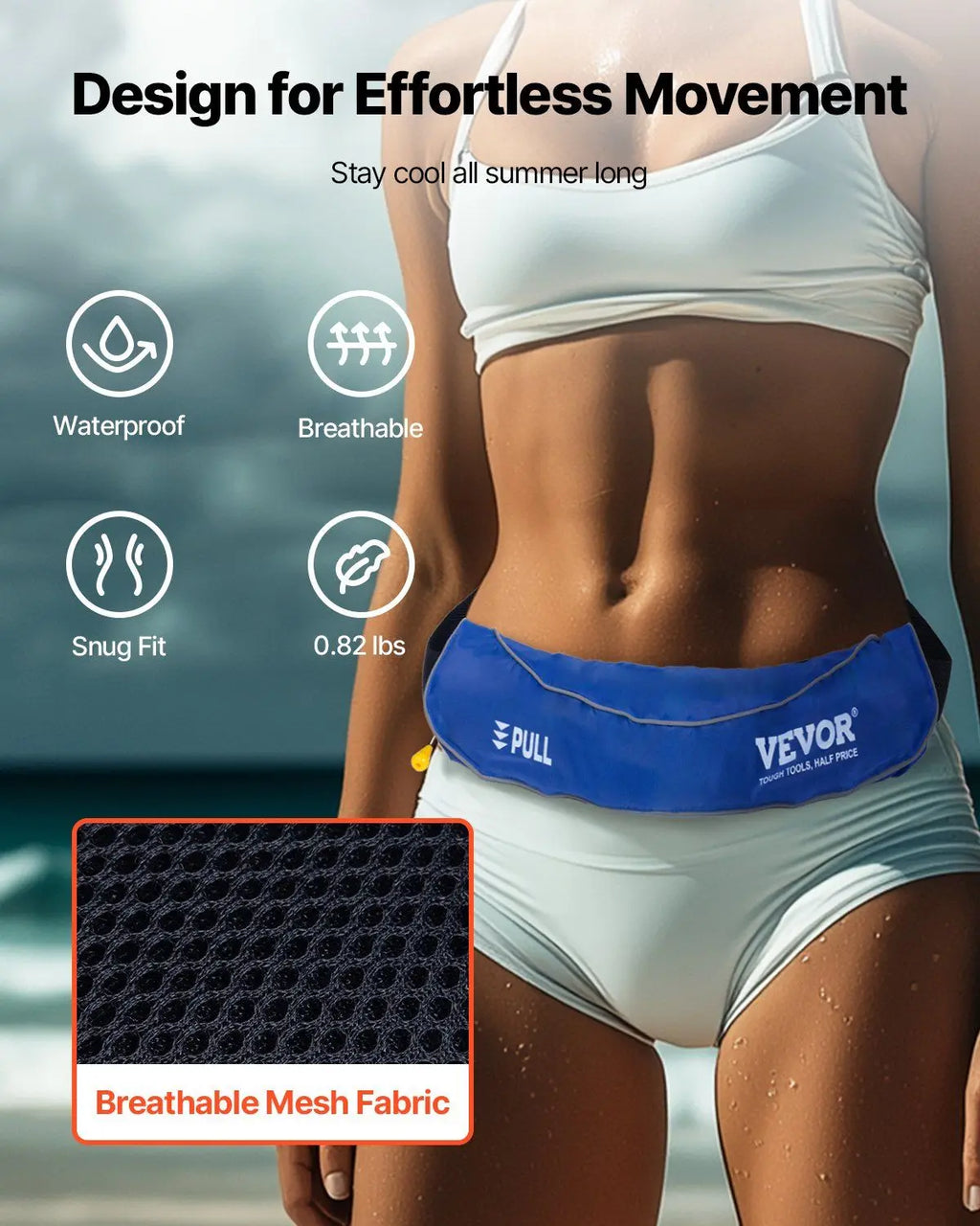 Manual Inflatable Belt Pack for Adults PFD/ Blue CO2 Cylinder Not Included