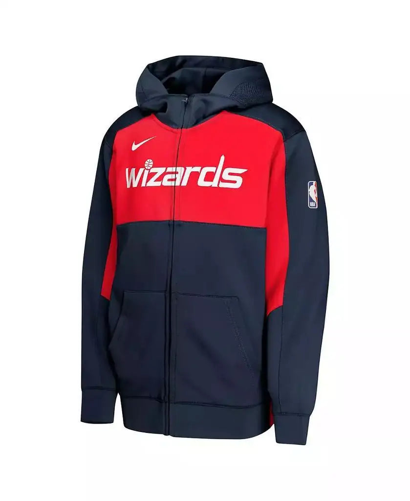 Nike | Big Boys and Girls Navy/Red Washington Wizards Authentic On-Court Showtime Performance Full-Zip Hoodie
