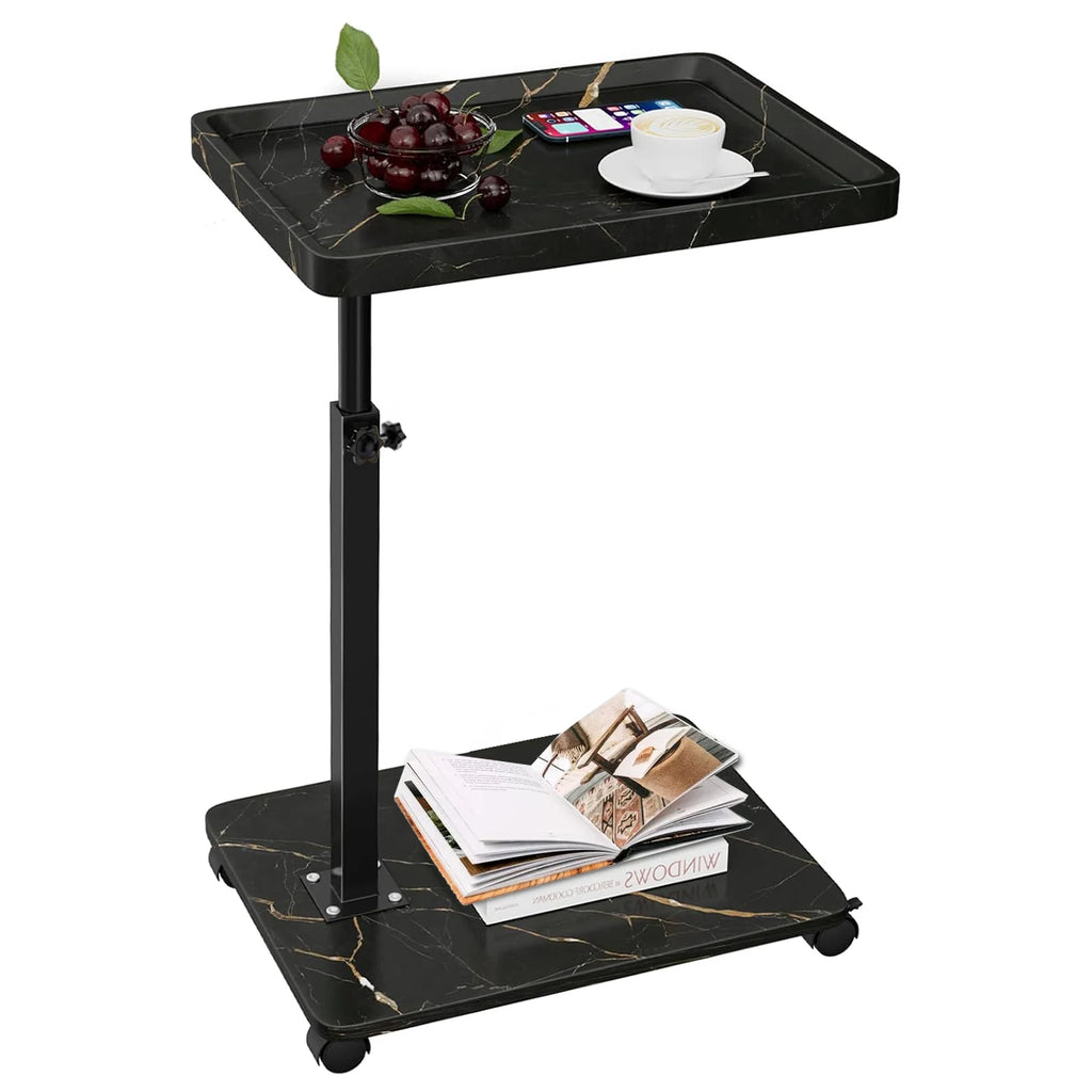 Sofa Side C Table Height Multifunctional Bathtub Tray Table for Home Living Room, Bedside Adjustable 360 Degree Rotating Bracket