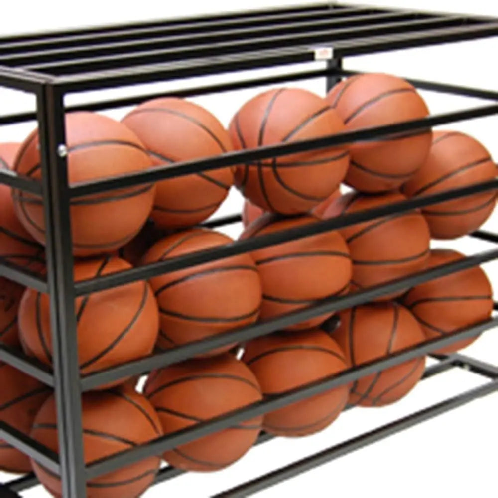 Sports Lockable Ball Storage Cart, Basketball Storage Bin for Indoor Outdoor, Rolling Exercise Ball Cart Holder for Gym
