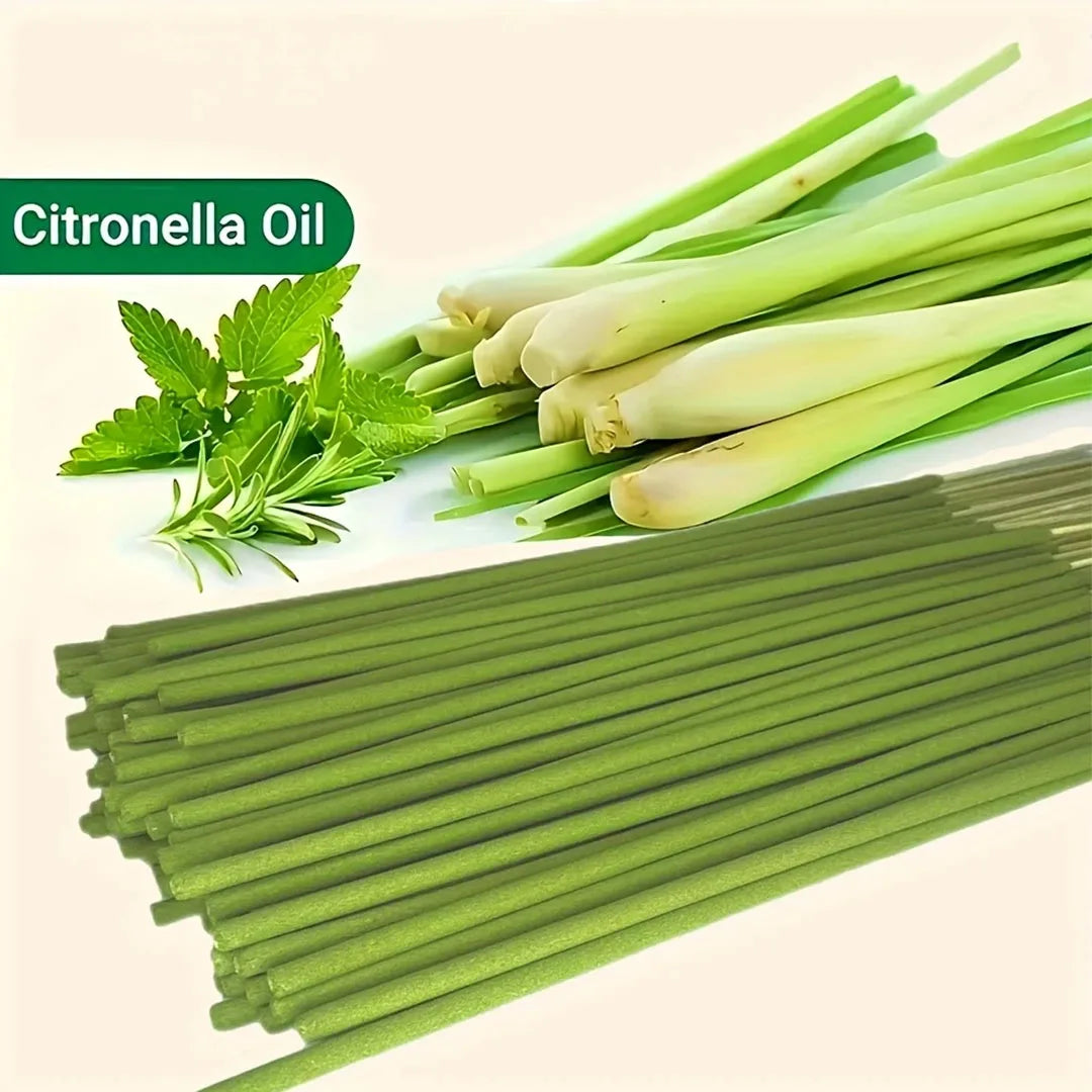Extended Burning Time Lemongrass Oil Lemongrass Stick - 45 Minutes Burn Time, Artificial Wood Summer Scent, Suitable for Home, Camping, Yard, Pool and Outdoor Activities - Air Purification and Relaxation,