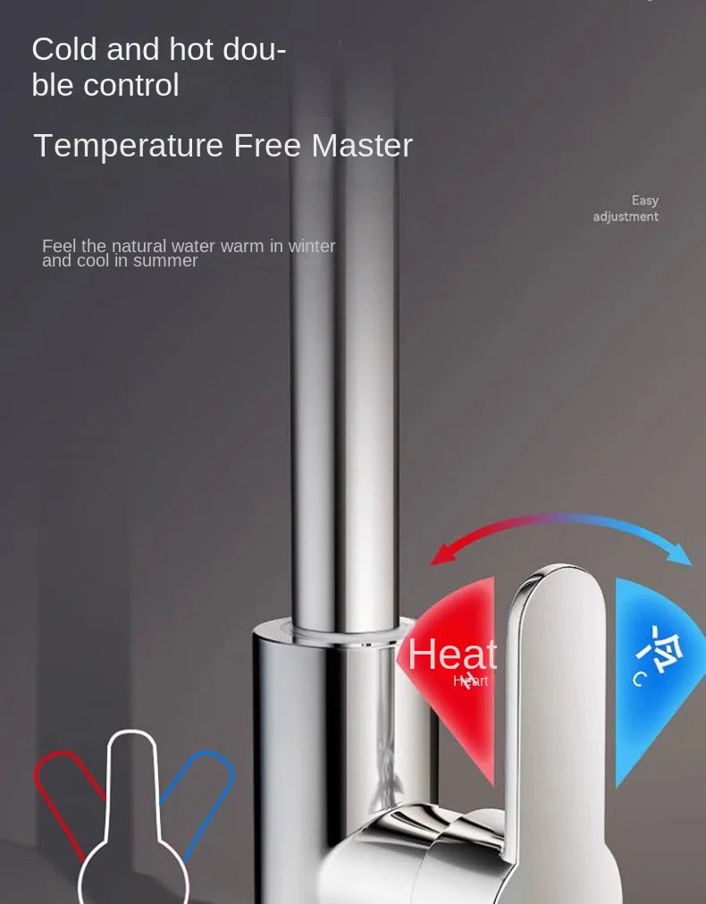 Kitchen Faucet, Rain Waterfall, Vegetable Washing Basin, Sink, Household Sink, Hot and Cold- Two in One, Pressurized Rotating