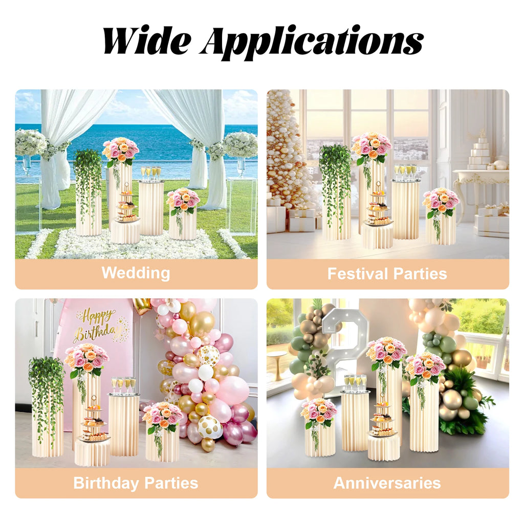 5PCS Party Wedding Flower Stand/ Cylinder Wedding Centerpieces /Cardboard Vases Flower / Stand for Party