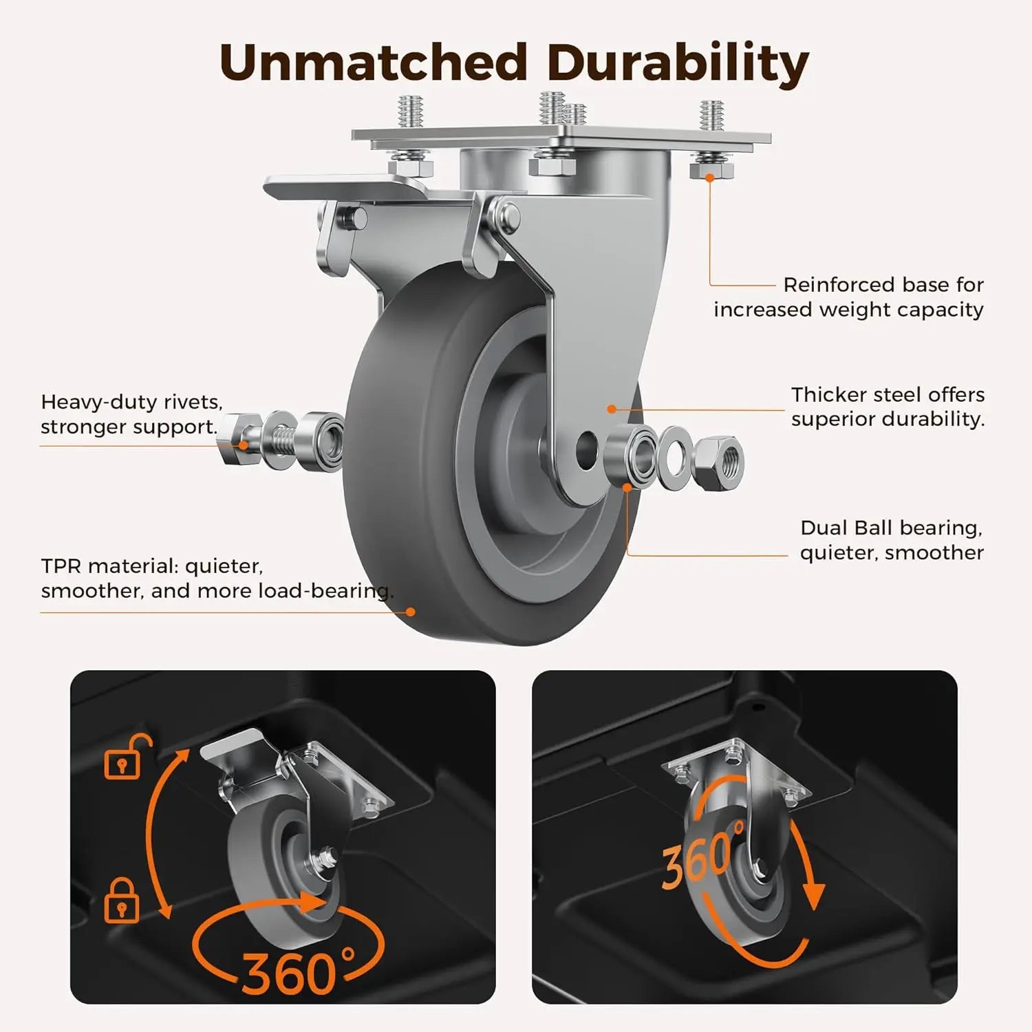 127QT Insulated Food Carrier with Swivel Casters, Stainless Steel Latch and Door Shaft, Suitable for 8 Full-Size Trays