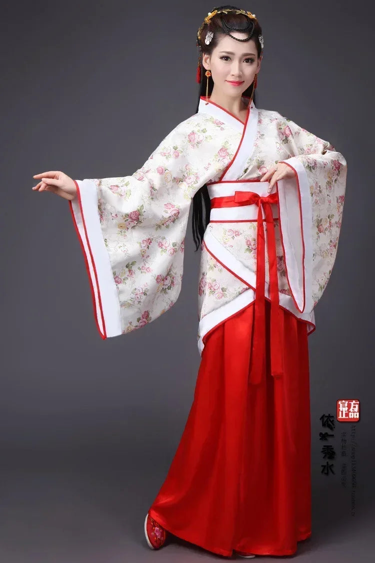 Vintage Ethnic Style Women Top/ Skirt 2 Piece Set Princess Dance Costume/ Hanfu Ladies Suit Cosplay Outfit Woman New Year Clothing