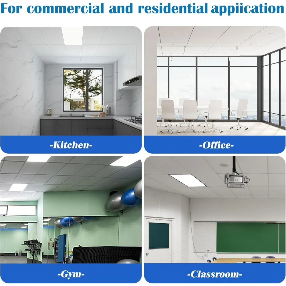 10-Piece 2ft x 4ft Ceiling Tiles - Smooth White PVC Panels, 24 x 48 Inches, 5mm Thick, Waterproof and Reusable