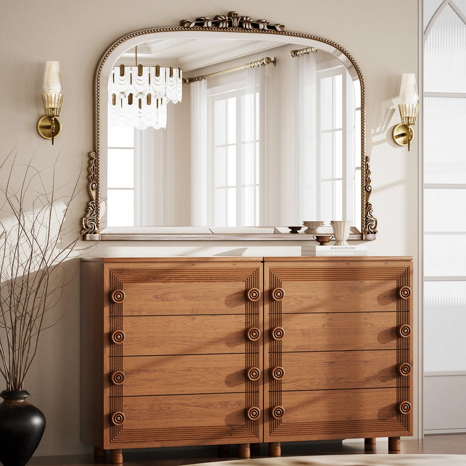 Arched Vintage Vanity  Mirror Wall, Mounted, Personal Care Mirror, Beauty, Shower Mirror