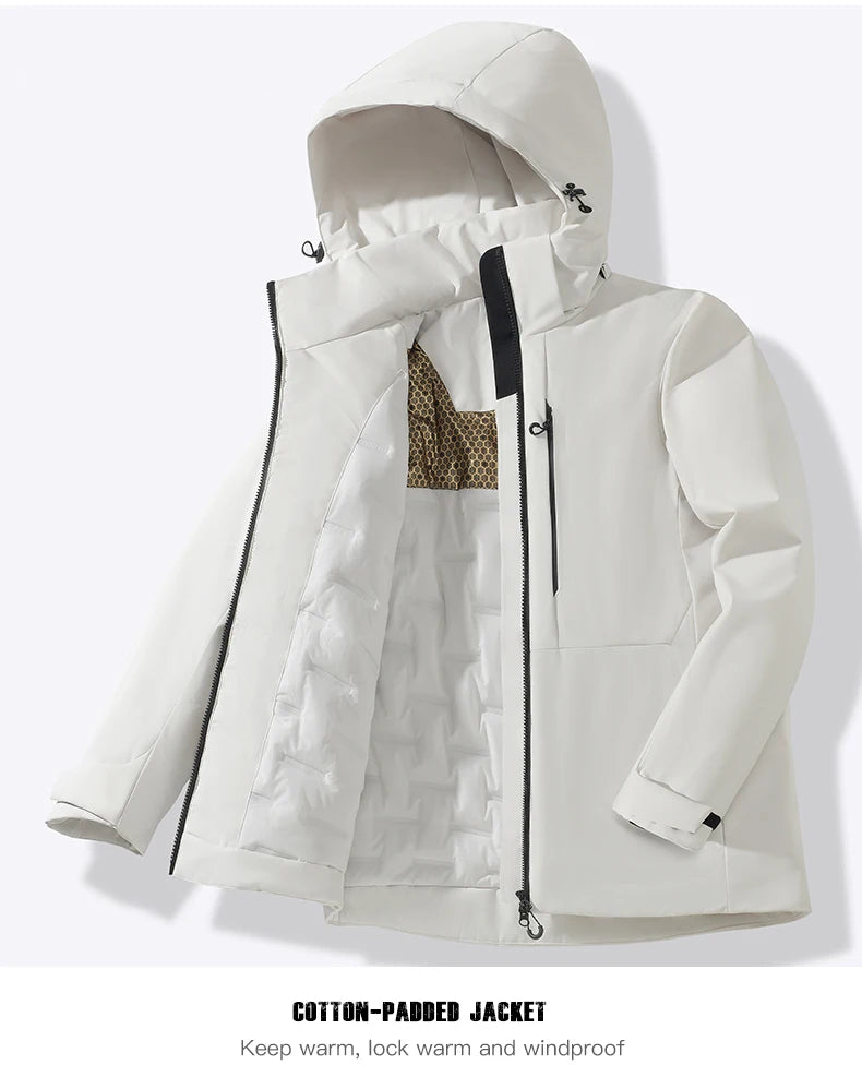 JNLN Unisex Waterproof Fleece Jackets /Winter Windproof Thermal Windbreaker Men and Women Hiking, Camping, Skiing, Climbing Raincoat