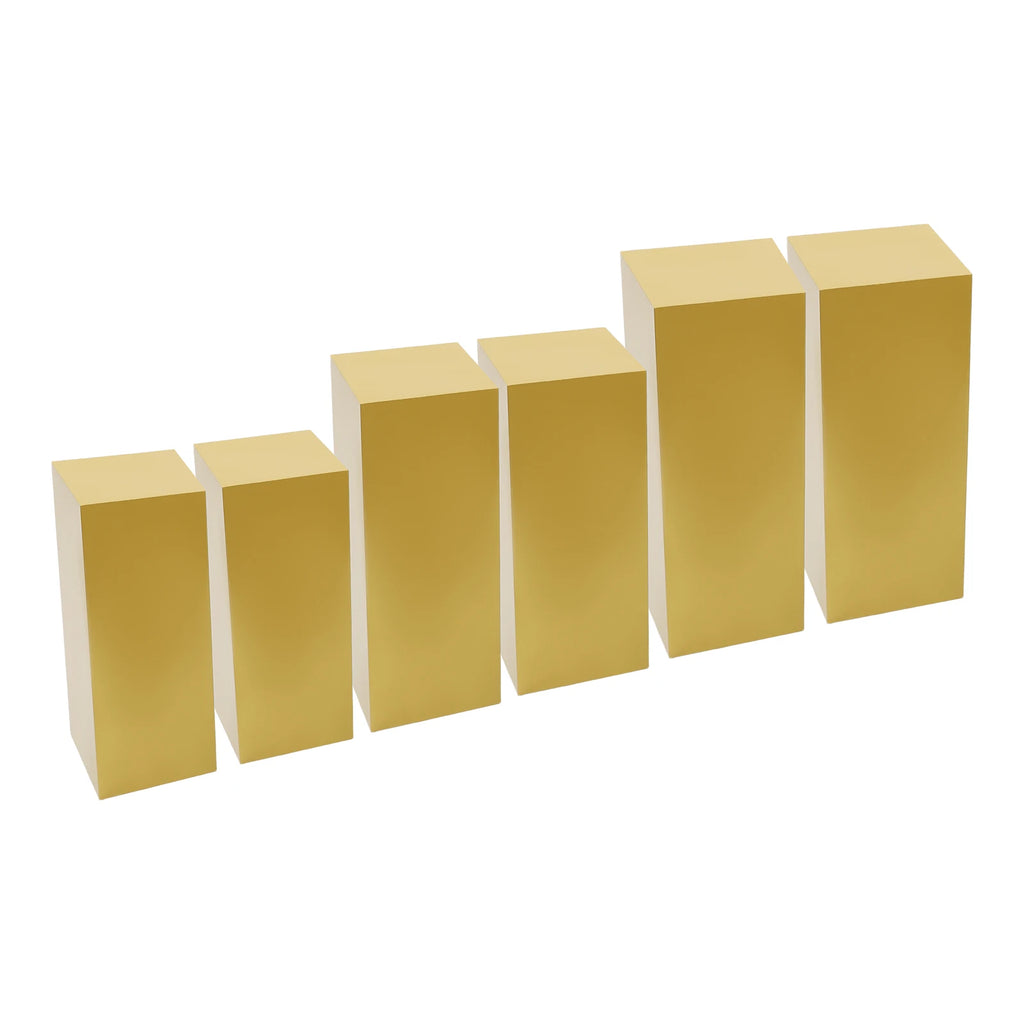 6PCS Gold Display Pedestal Stand, Metal Display Pedestal Stands, Display Pillars for Birthday Party /Wedding, Celebrations