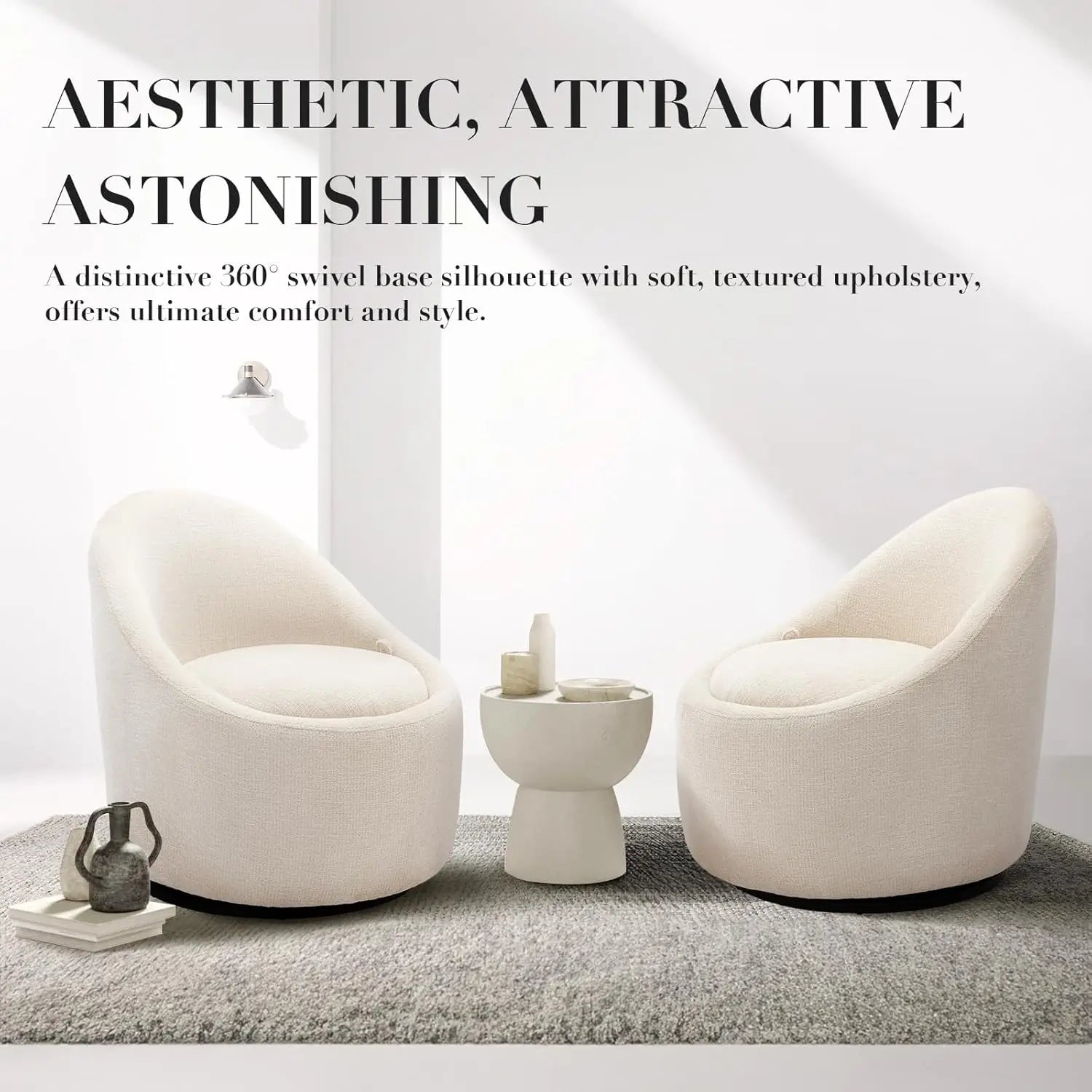 Swivel Accent Chair, 360° Swivel Chair with Hidden Storage, Modern Small Barrel Swivel Armchair for Living Room/Bedroom