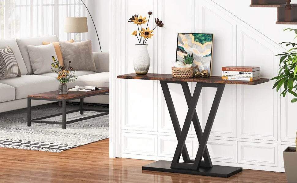 Console Table Industrial Entryway Hallway Table