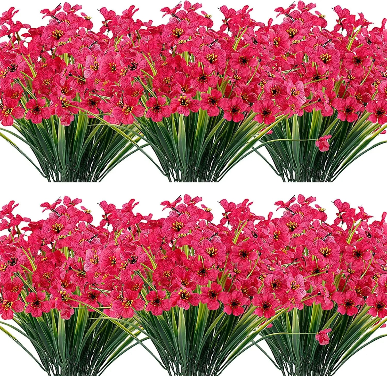 20 Bundles Artificial Flowers Outdoor UV Resistant Fake Flowers No Fade Faux Plastic Plants ,Garden ,Porch, Window Box Deco