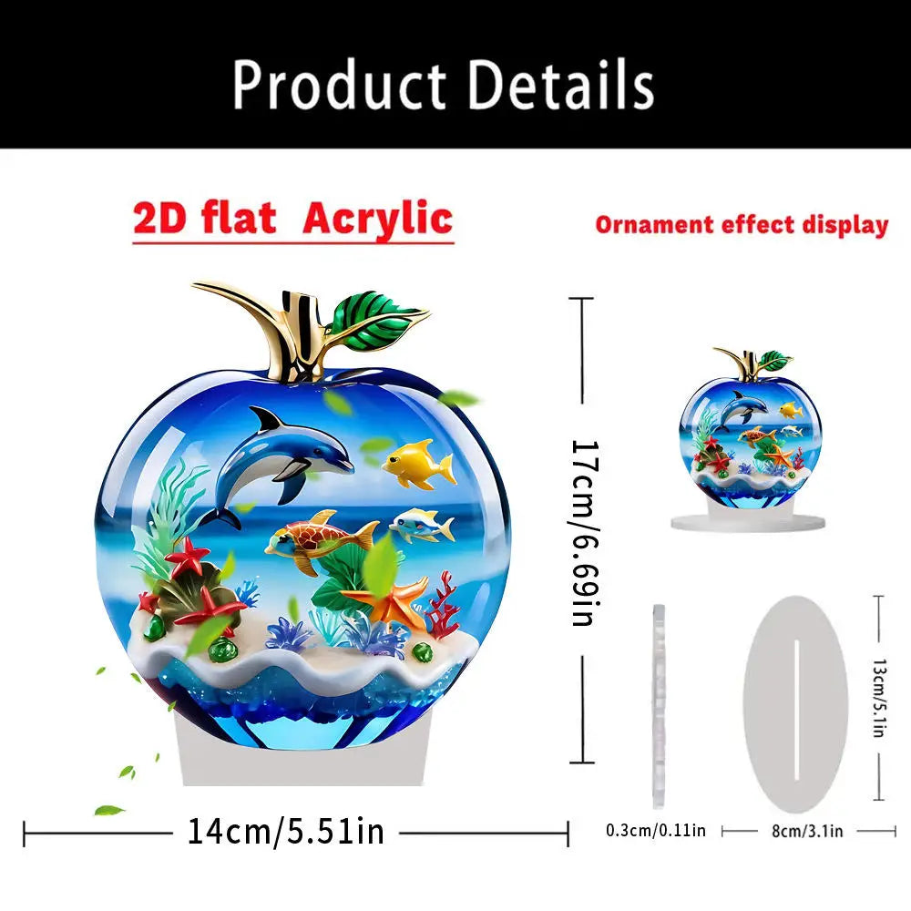 Clear Apple Collectible Figurines Crafts/ Crystal Apple Figurine Paperweight Home/ Office Handmade Statue Ornament Decoration