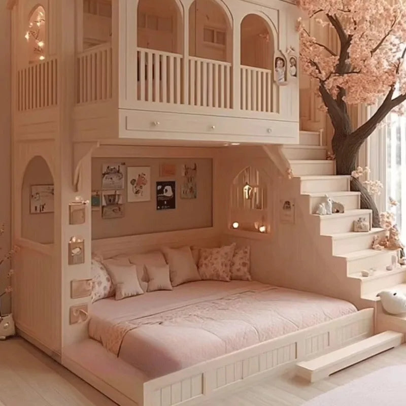 Simple Guard Rails Kids Beds/ Double Decker/ Safety Custom Design Children Beds/ Princess Modern