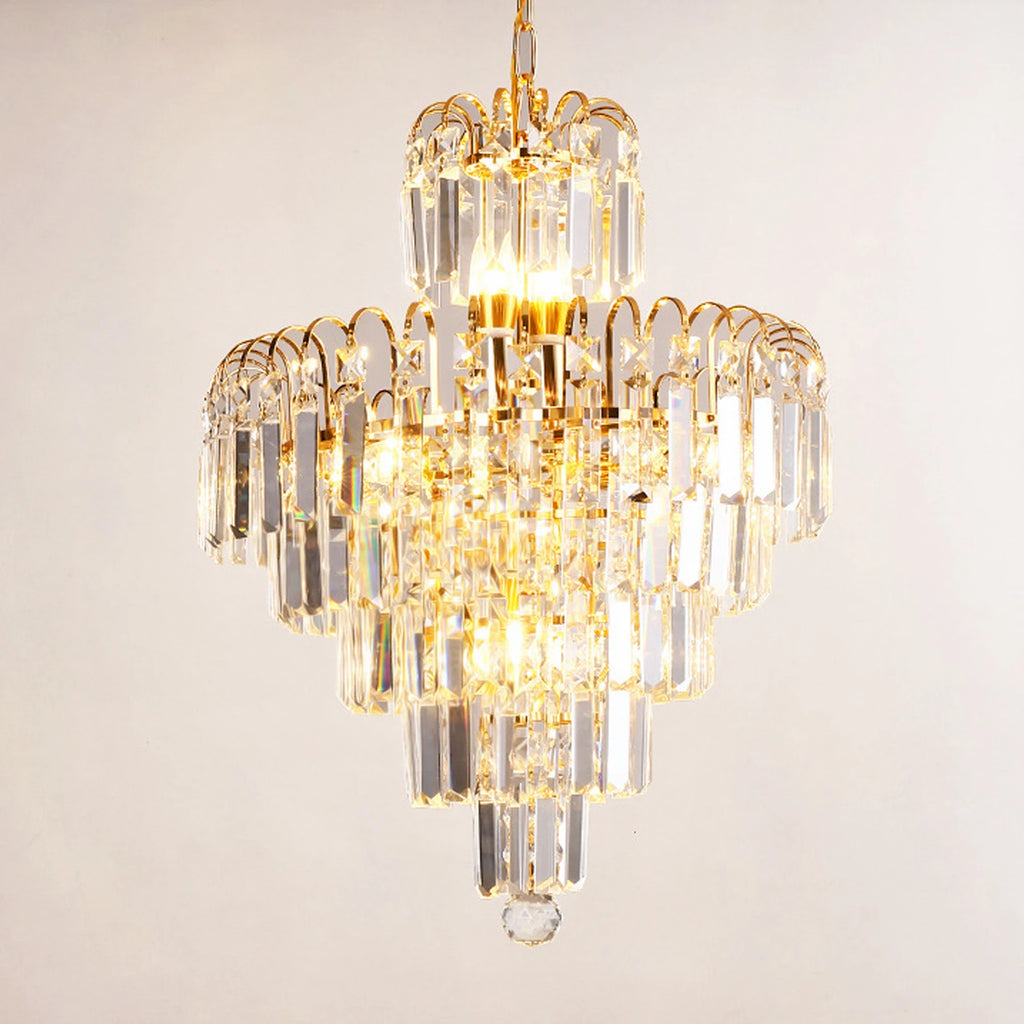 Elegant Crystal Modern Droplet Ceiling Lamp Pendant Lighting Fixture/ Waterfall Hanging Chandelier