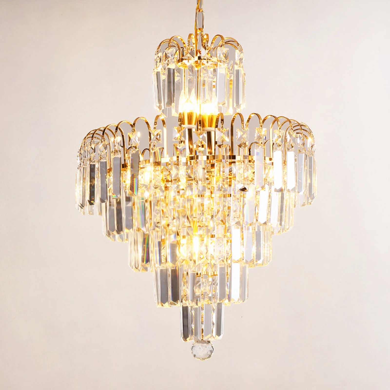 Elegant Crystal Modern Droplet Ceiling Lamp Pendant Lighting Fixture/ Waterfall Hanging Chandelier