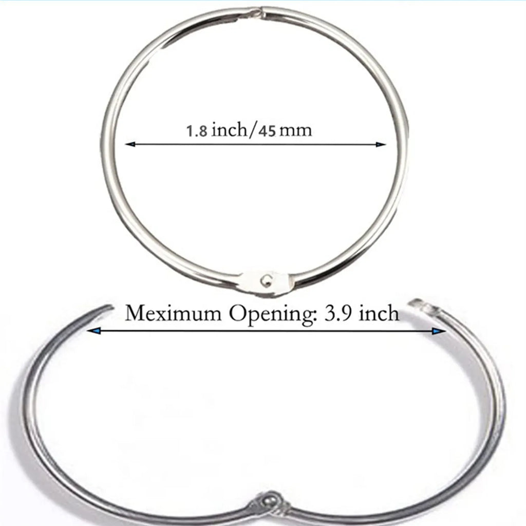 24 Pack Shower Curtain Rings, Rust Proof Shower Curtain Hooks for Bathroom, Loose Leaf Binder Rings/ Keychain Key Rings