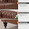 84" Leather Chesterfield Sofas and Chair for Living Room Furniture Sets