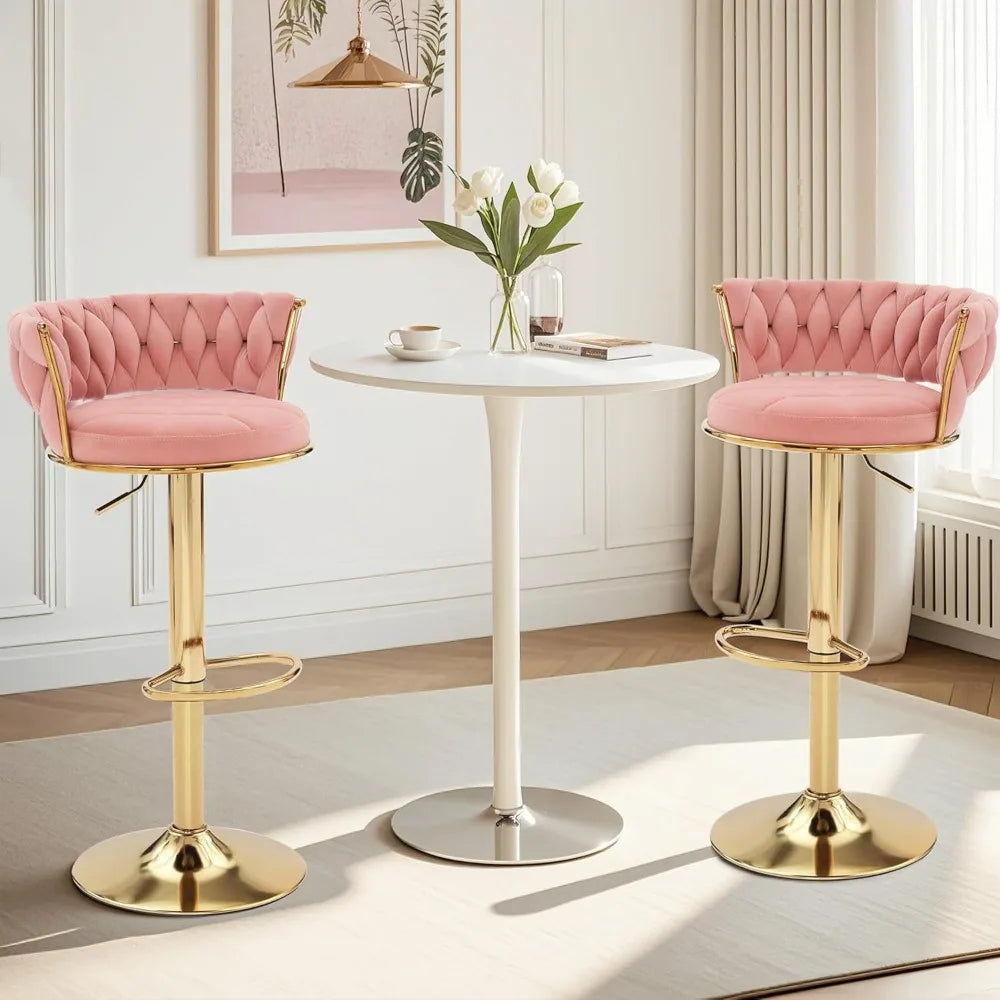 Set of 2 Adjustable Counter Height Bar Stools