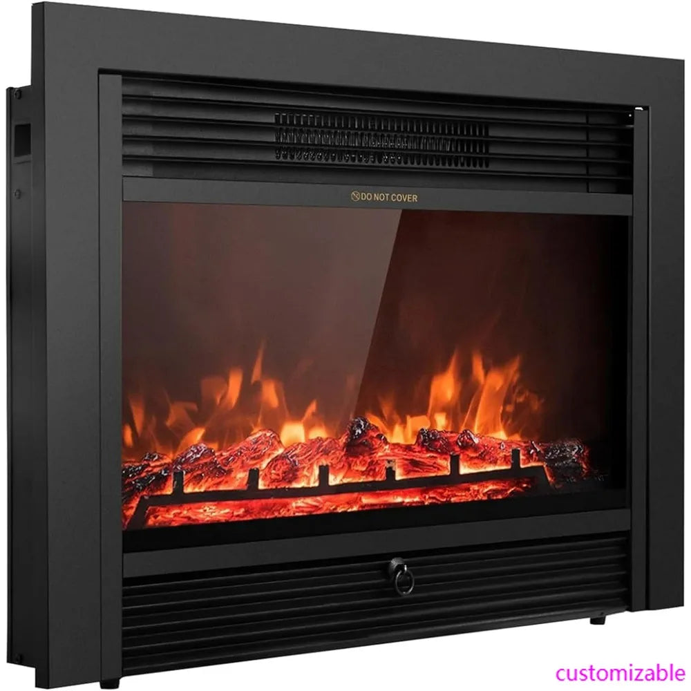 28.5" Electric Fireplace, Wall-Mounted or Freestanding, with Remote Control, 3 Adjustable Flame Colors