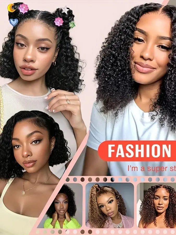 Deep Wave BOB Wig Human Hair 13x4 HD Curly Lace Front Wigs Human Hair Pre Plucked Wear And Go Glueless Short Curly Frontal BOB