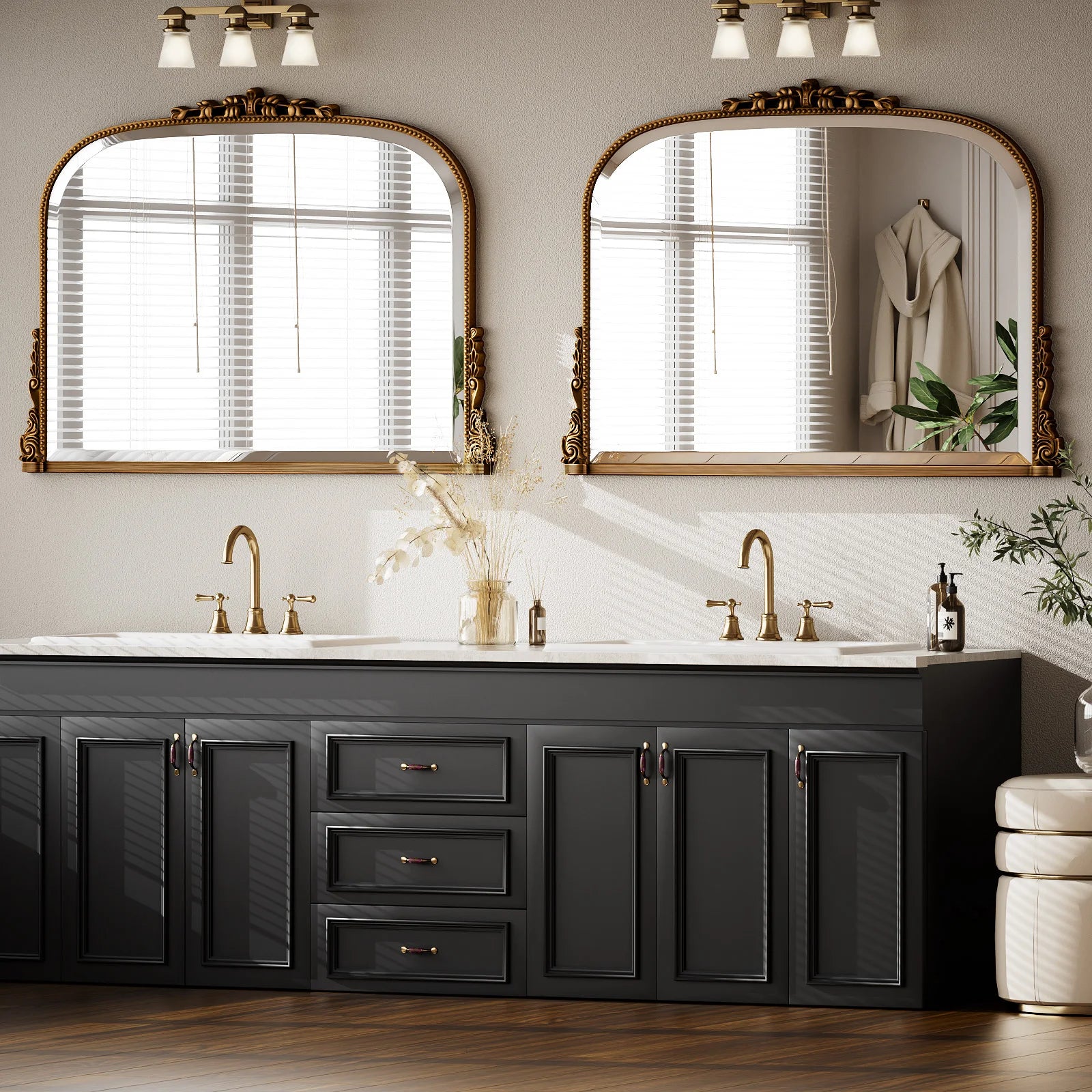 Arched Vintage Vanity  Mirror Wall, Mounted, Personal Care Mirror, Beauty, Shower Mirror