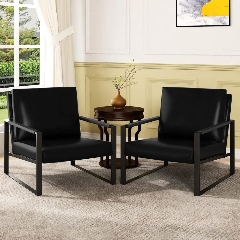 Leather Accent Chair/Set of 2