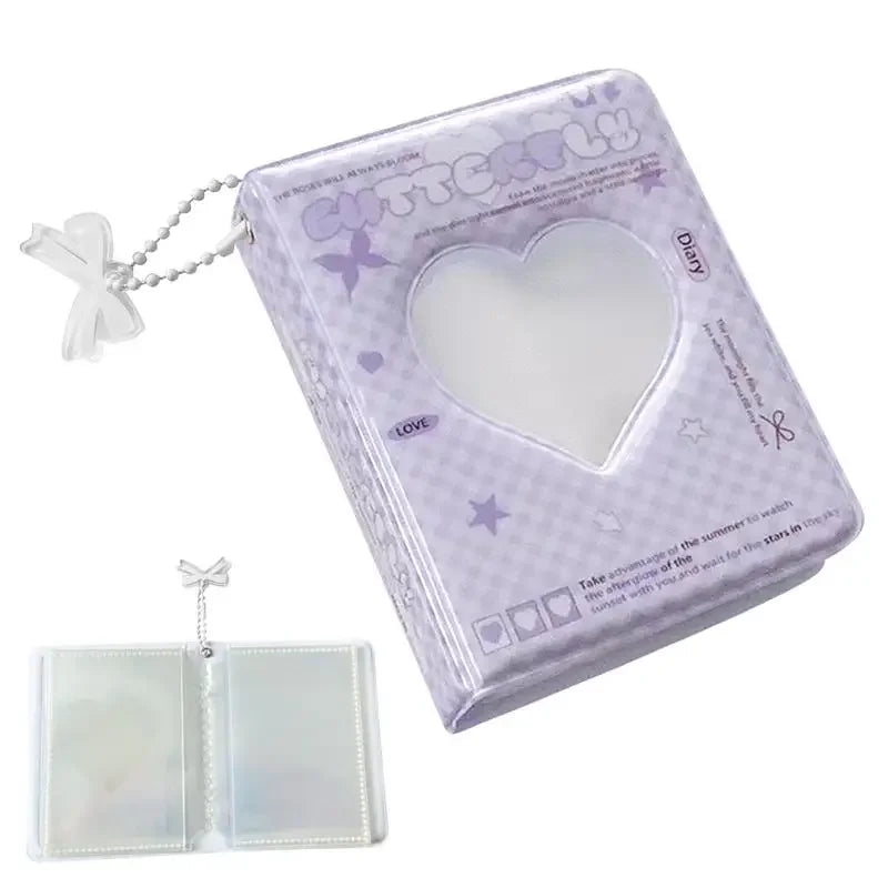Photocard Holder Book/ 40 Pockets/ Love Heart Hollow Business Card Book Holder/ Water Resistant/ Photocard Binder for Idol