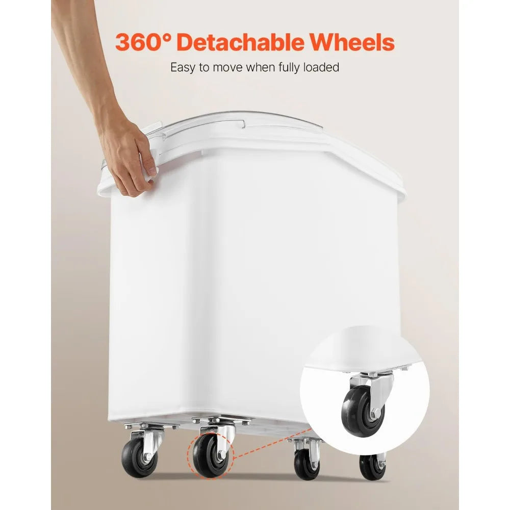 Commercial Kitchen Storage: 21 Gallon Ingredient Bin with 400 Cup Capacity and Sliding Lid