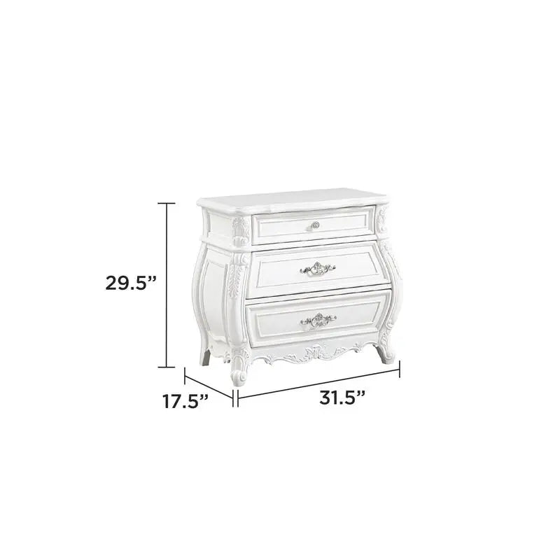 Modern 4-Piece Queen Bedroom Set in Pearl White Wood Finish